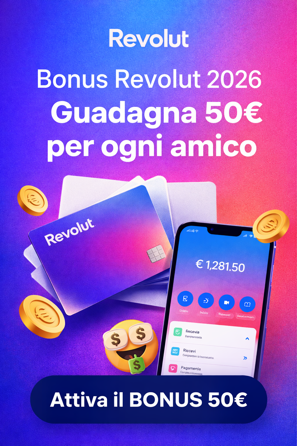 Bonus Revolut 2026 invita amici